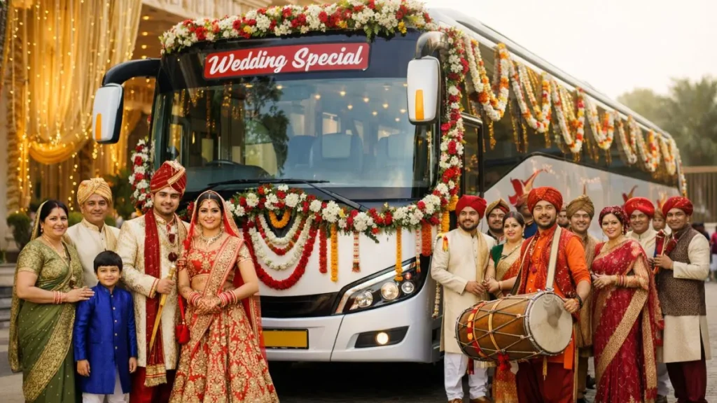 bus on rent for marriage in delhi