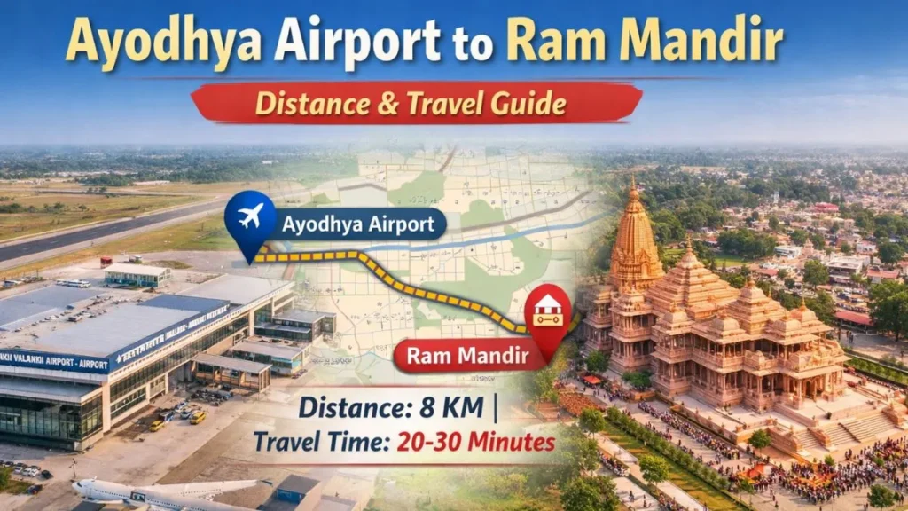 ayodhya airport to ram mandir distance