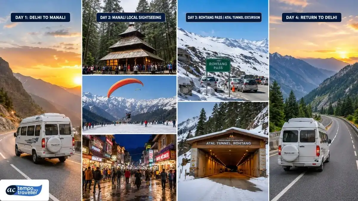delhi to manali 4 days Itinerary delhi to manali 4 days Itinerary