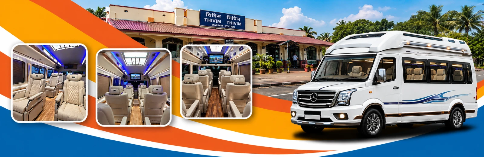 Tempo Traveller Hire for Thivim Railway Station